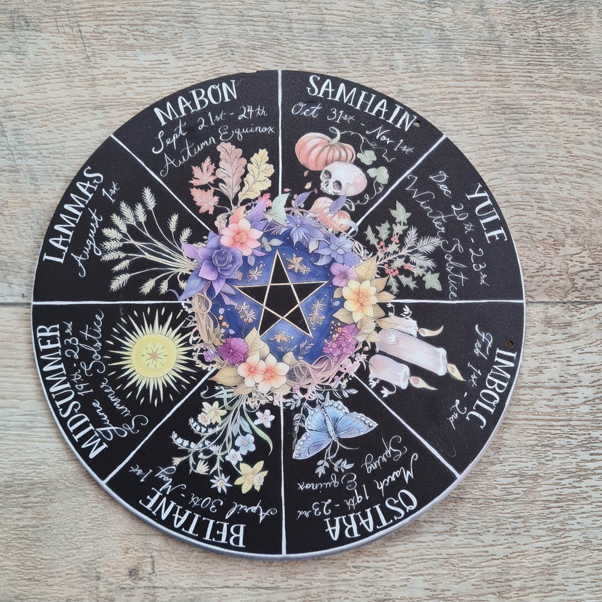 Hexenjahr Kalender Pentagram Bunt