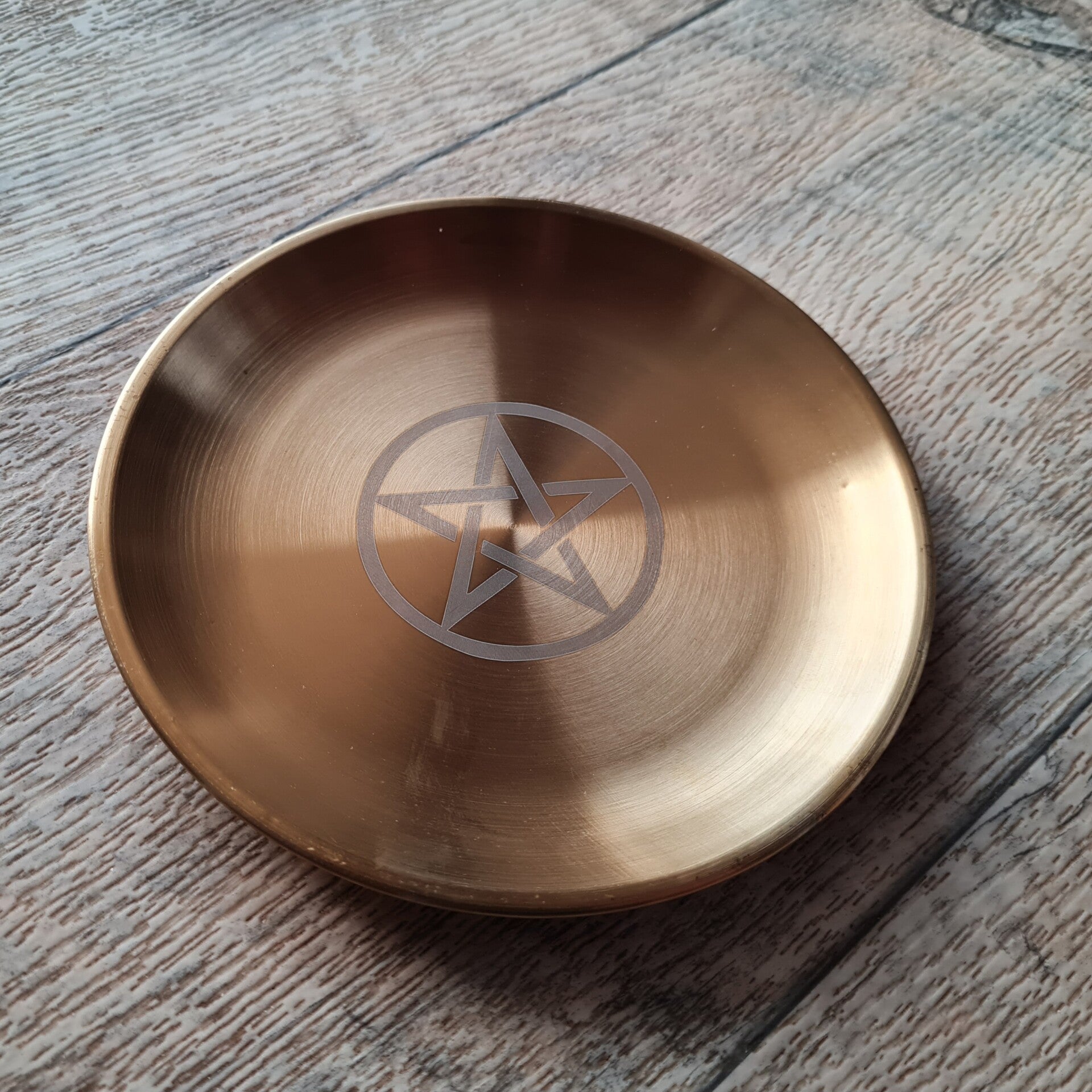 Kerzen Teller Gold "Pentagramm"