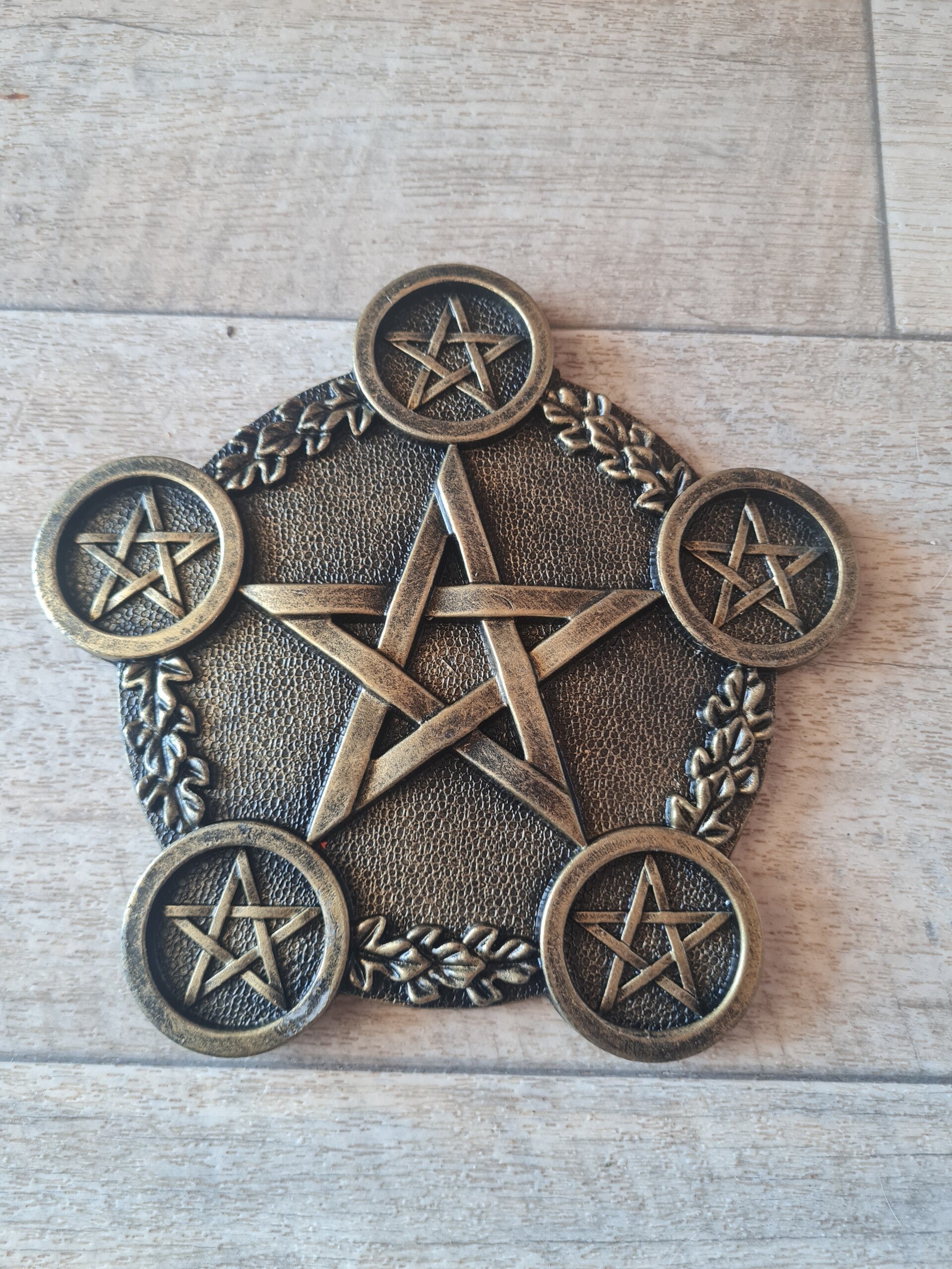 Teelichthalter gold "Pentagram"