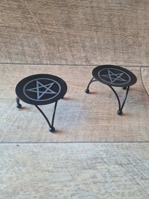 Mini-Ritualkerzenhalter Pentagramm – Kompakter 6 cm Altar-Ständer