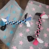 Zergel aus Fleece 1-4 farbig