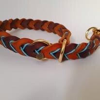 Fettleder Halsband geflochten mit Akzent