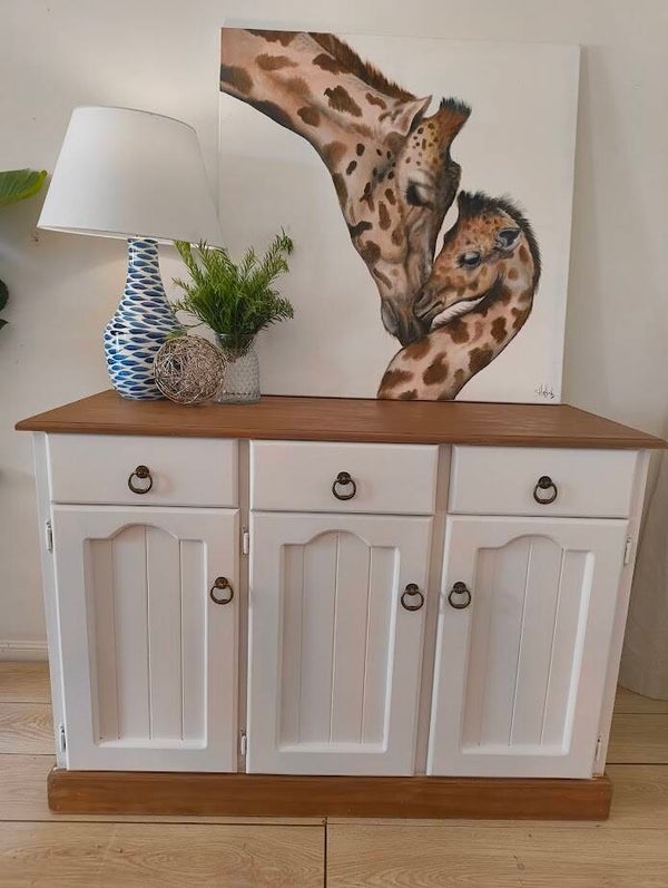 White Wooden Buffet Console Table