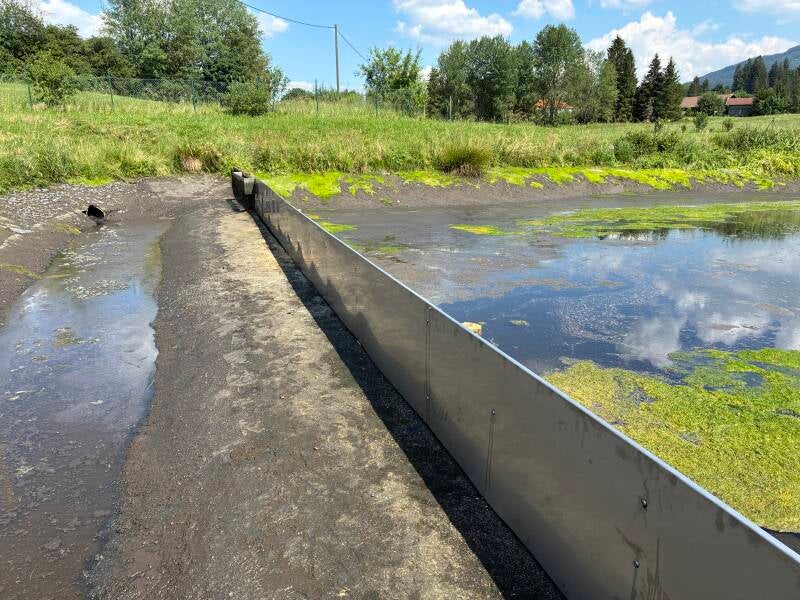Reparatur Absperrwand im Abwasserteich 2026