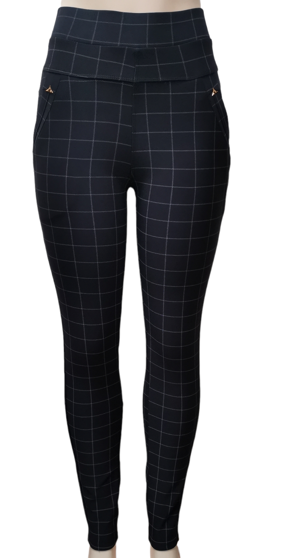 Comfi broek ruit Donkerblauw