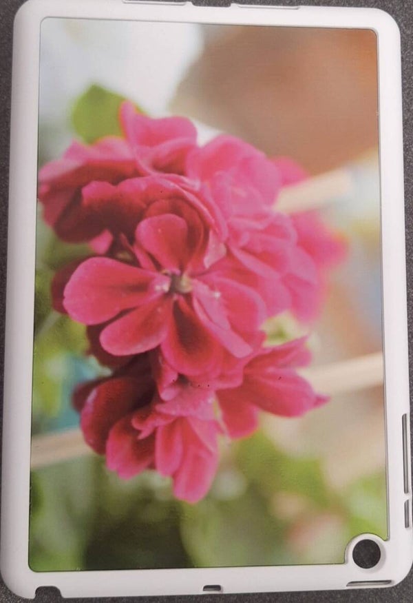 Tabletcase for minipad White met roze bloem