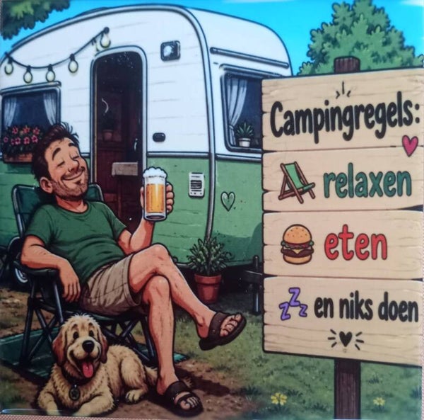 Camping regels heer tegeltje