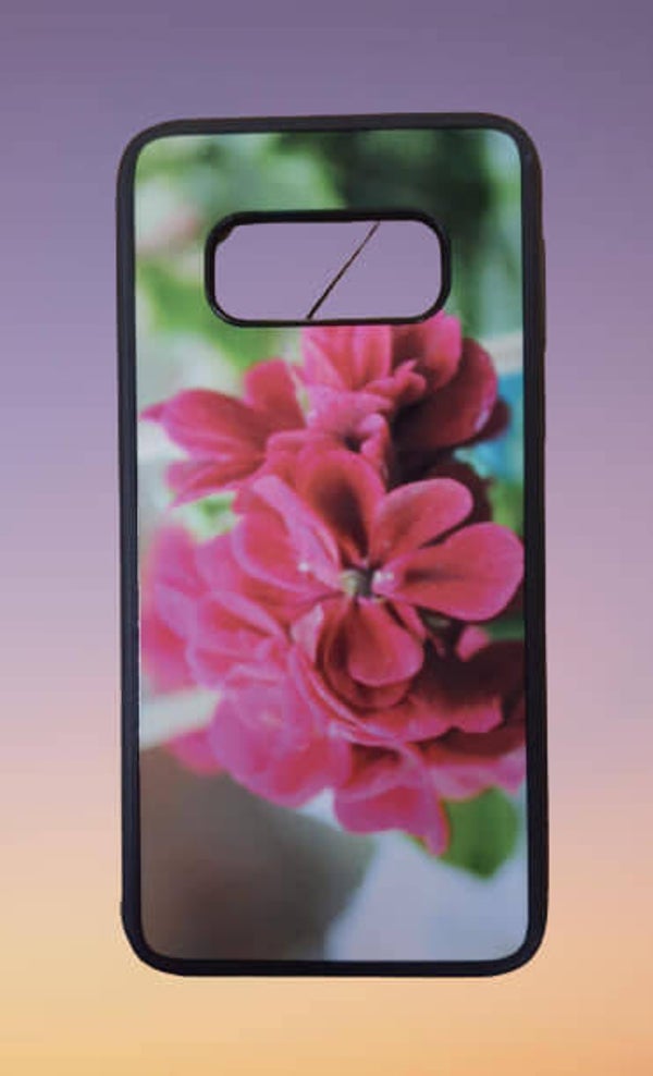 Telefoonhoesje backcover met roze bloem voor S10E
