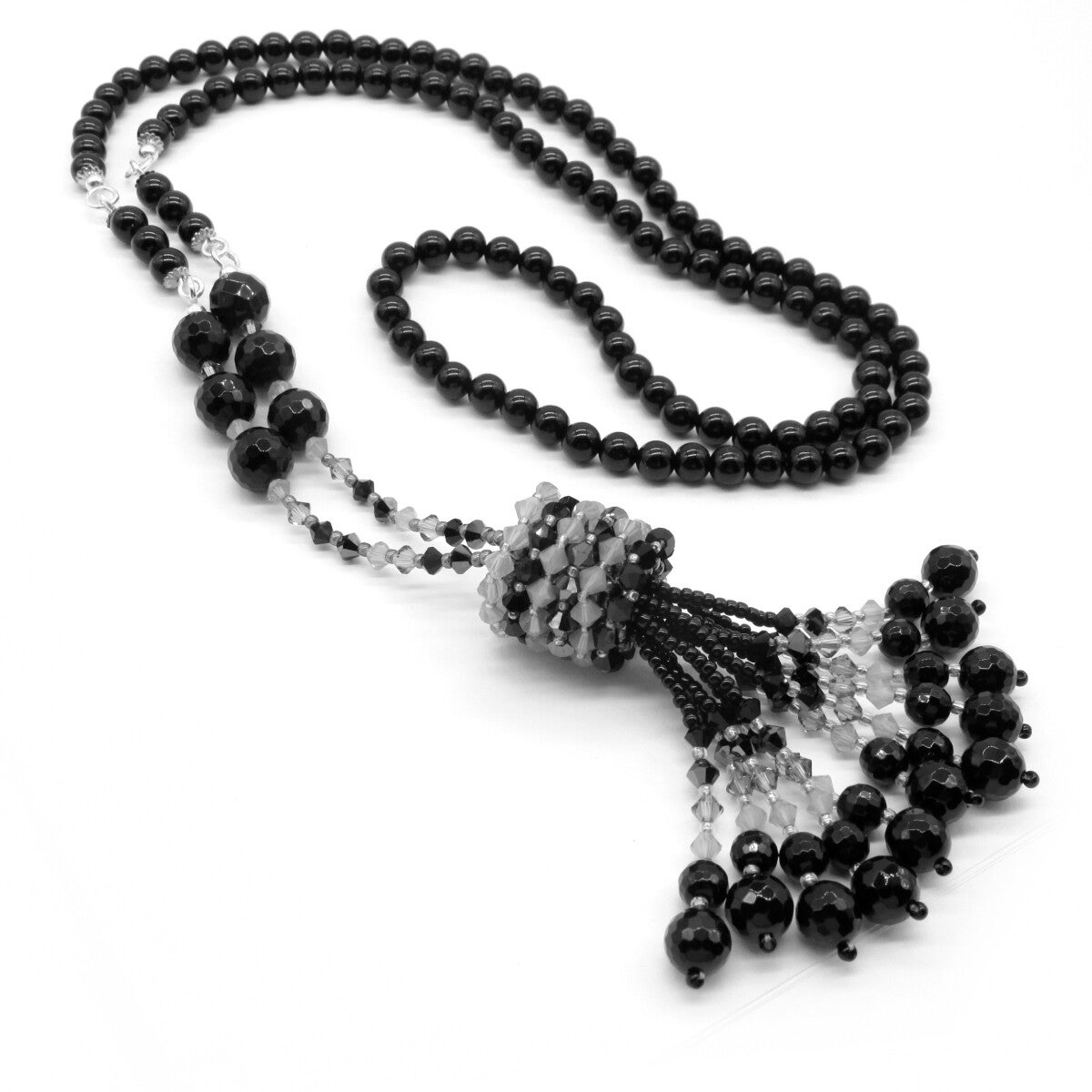 Onyx Tassel Pendant Necklace