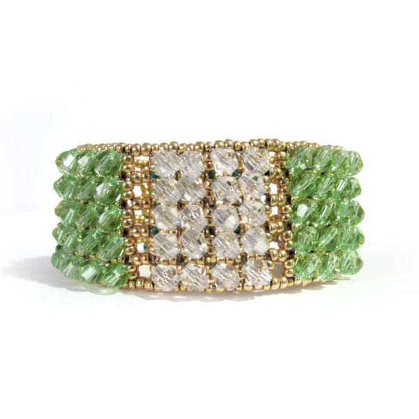 Emerald: Handmade Crystal Block Bracelet
