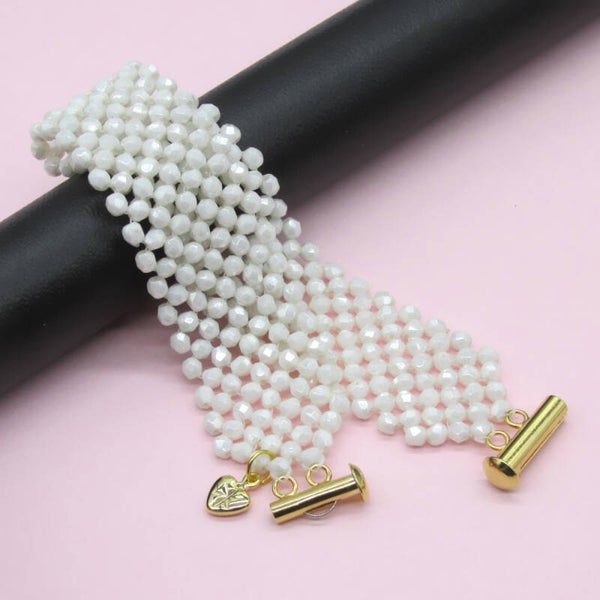 Alabaster: Handmade Firepolished Beaded Bracelet