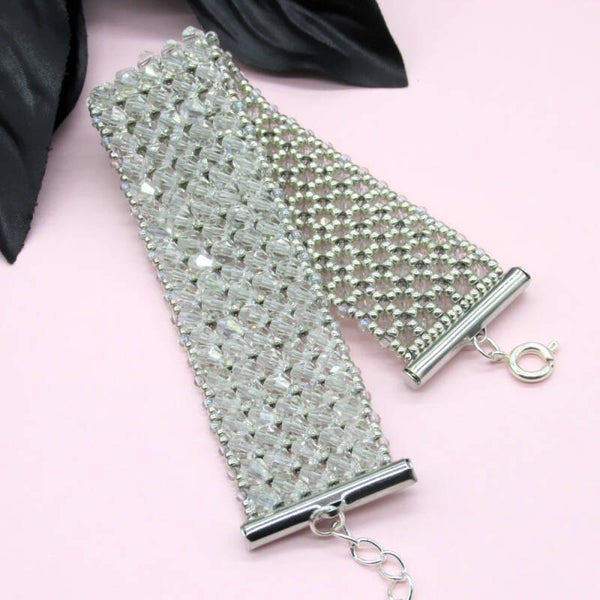 Clear: Handmade Crystal Beaded Bracelet