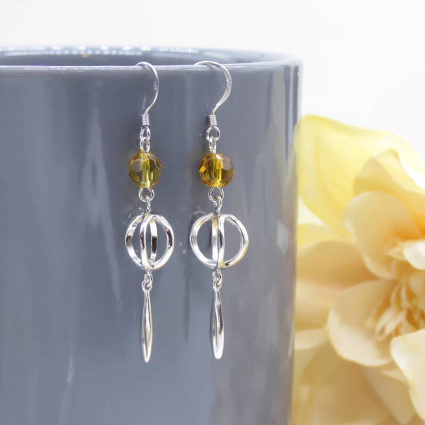 Sterling Silver Nested Circle Earrings