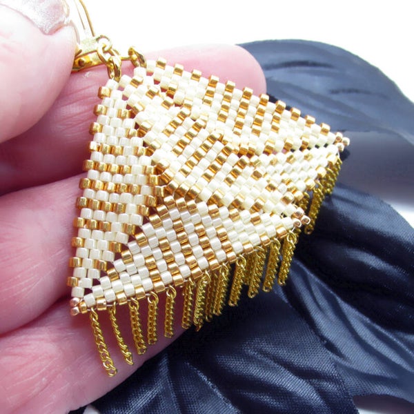 Seed Bead Pyramid Earrings