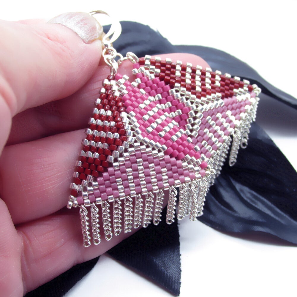 Seed Bead Pyramid Earrings