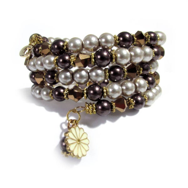 Glass Pearl Wrap Bracelet: 6242