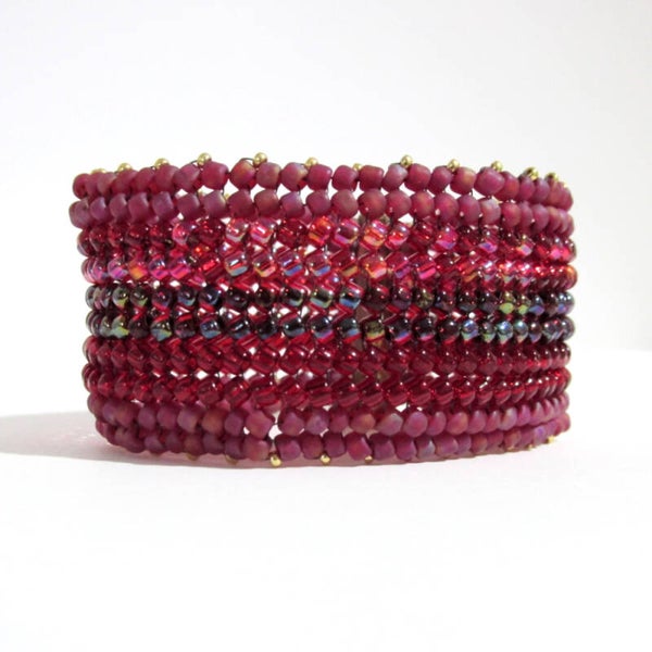 Ruby: Handmade Chevron Beaded Bracelet