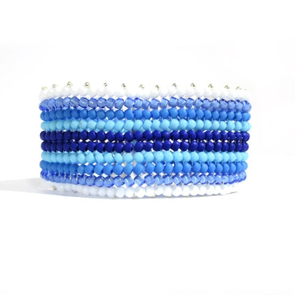 Lagoon: Handmade Chevron Beaded Bracelet
