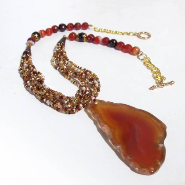 Natural Brown Agate Pendant