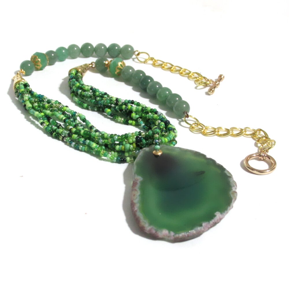 Natural Green Agate Pendant