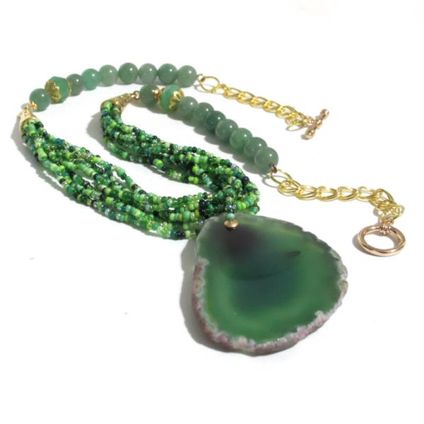 Natural Green Agate Pendant