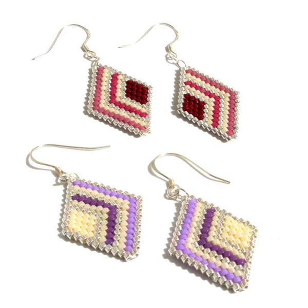 Sterling Silver Weaved Earrings x2