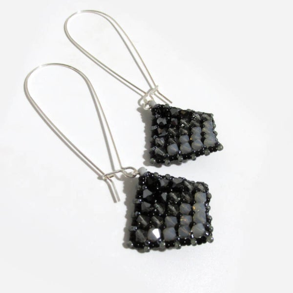Sterling Silver Bead Weaved Earrings