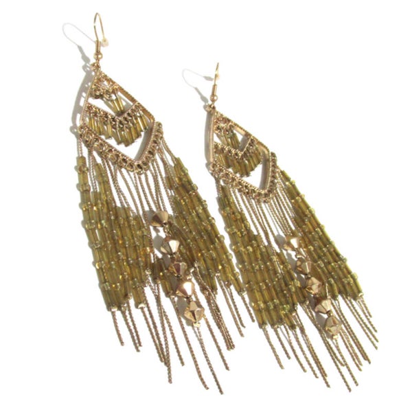 Egyptian Inspired Long Drop Earrings