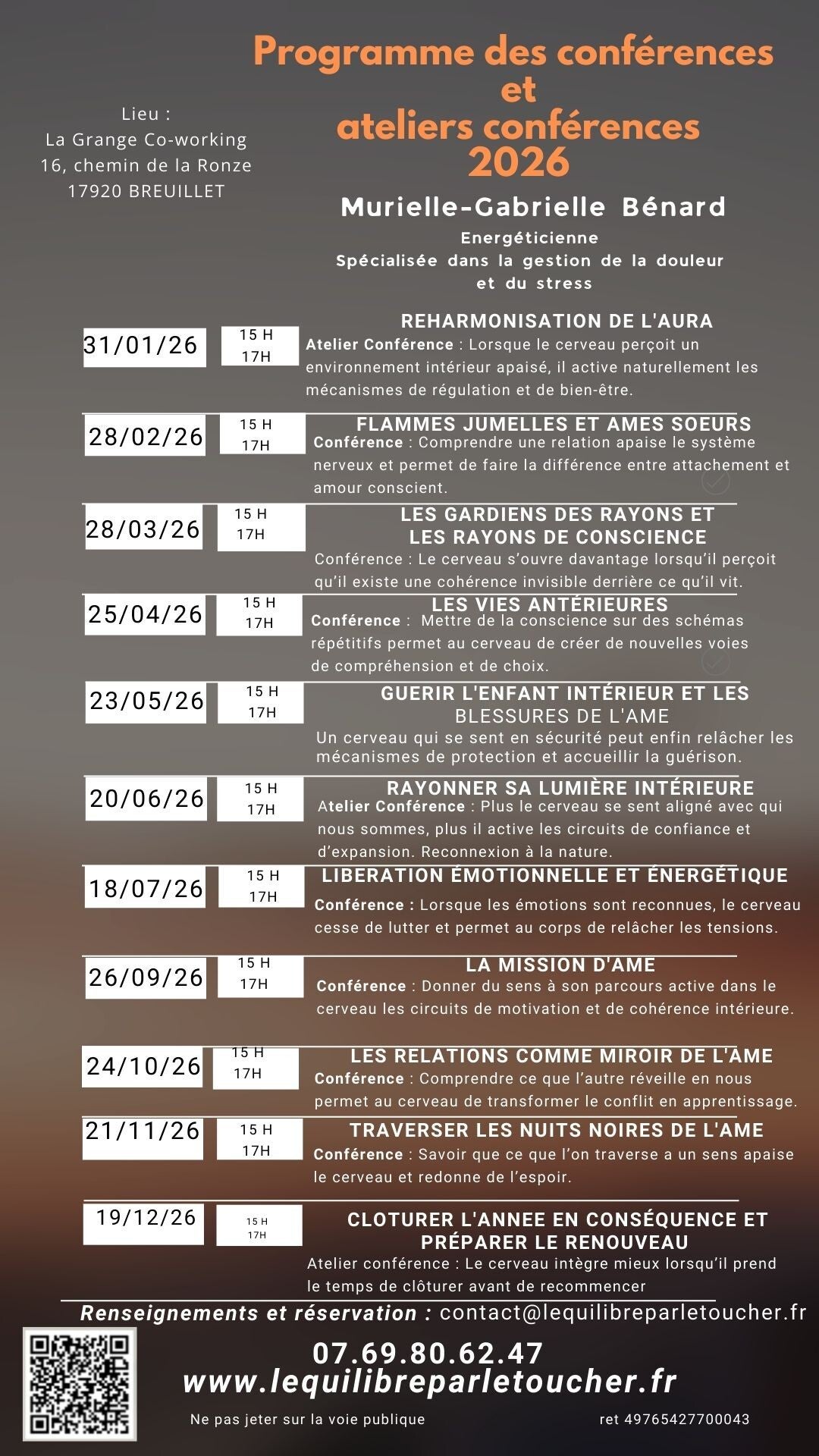 Calendrier des conférences 2025
