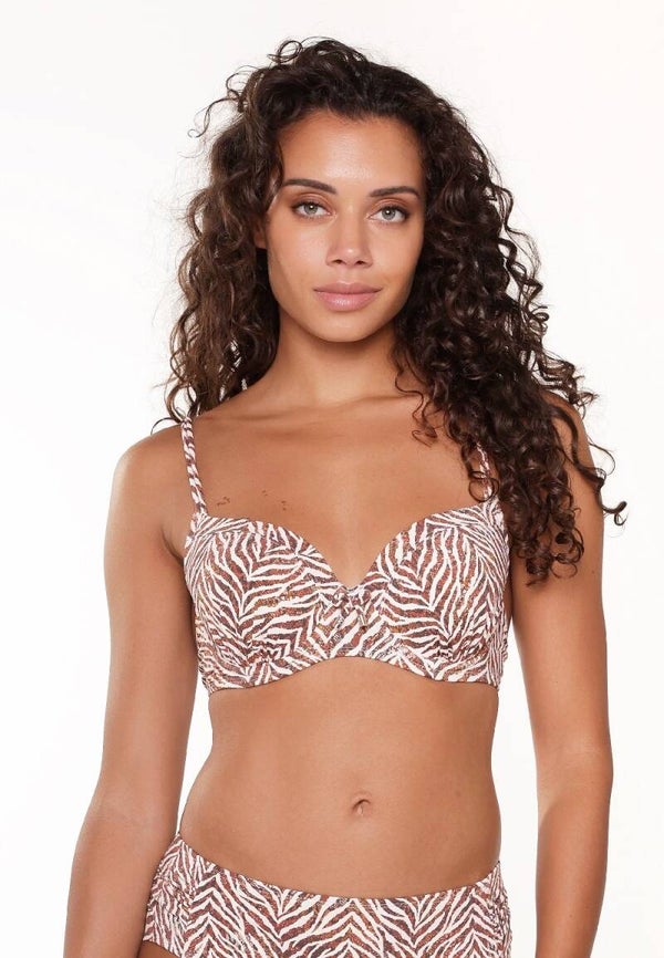LingaDore Zebra Brown Bikini Top