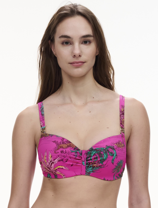 Chantelle Sauvage Bikini Top Pink Jungle