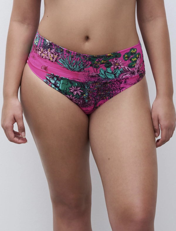Chantelle Sauvage Bikini Slip High Waist Pink Jungle