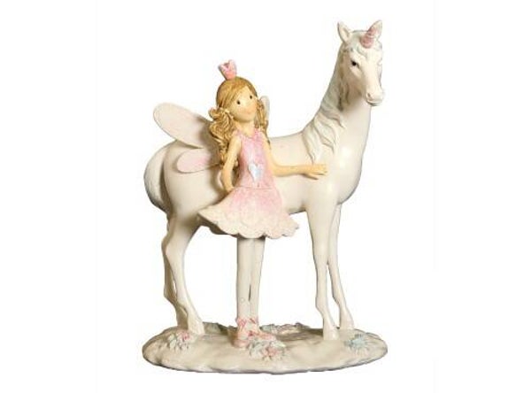 Princess Fairy & Unicorn H: 17.5 x L:13cm 32724