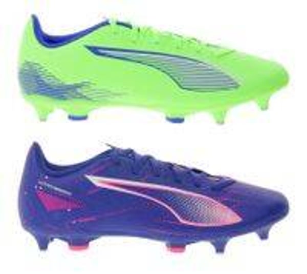 PUMA ULTRA 5 PLAY MxSG Fußball-Schuhe mit festen Metallstollenspitzen Trainings-Schuhe Sport-Schuhe Schnür-Schuhe Fitness-Zubehör 107904 Neon-Grün/Blau oder Lila/Pink