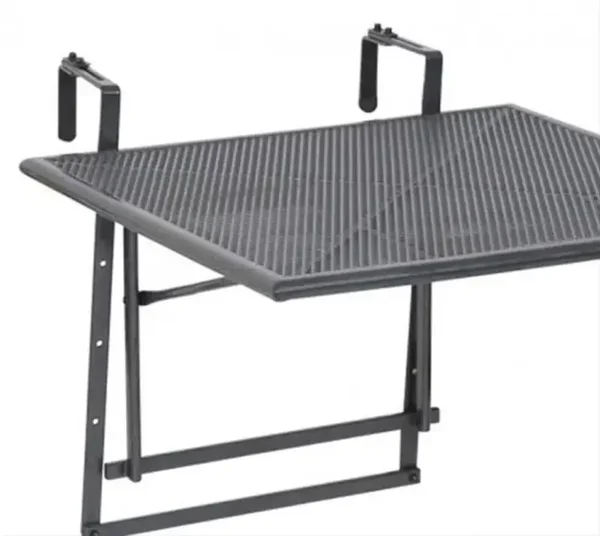 greemotion Balkonhängetisch XL Toulouse Balkontisch-hängetisch Eisengrau 70 x 88 x 79 cm