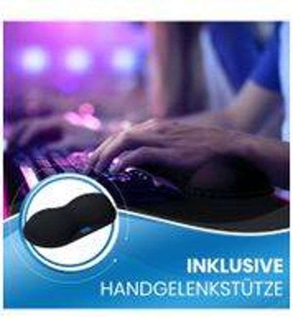 Everlasting Comfort RGB Mauspad Gaming Unterlage mit LED-Beleuchtung, Handgelenkstütze und Farbwechselmodus großes Mouse-Pad 80x30cm Gaming Zubehör Schwarz