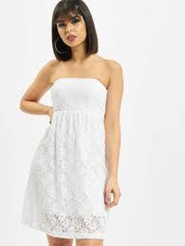 modisches Urban Classics Damen Kleid Stretch 120 g/m² Weiß