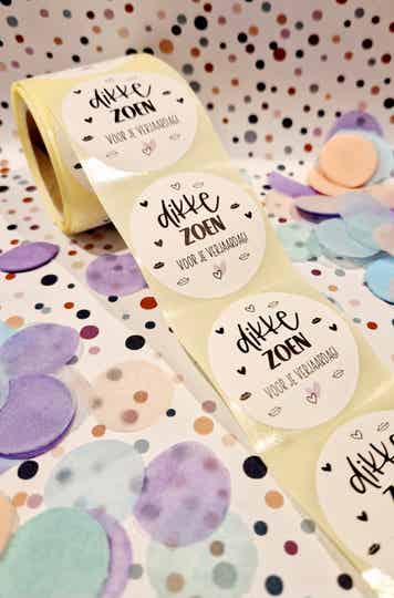 Sticker - Dikke zoen voor je verjaardag - 5 stuks