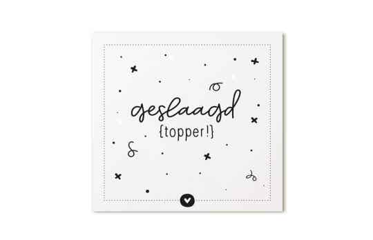 Zoedt - Cadeaukaartje - Geslaagd topper