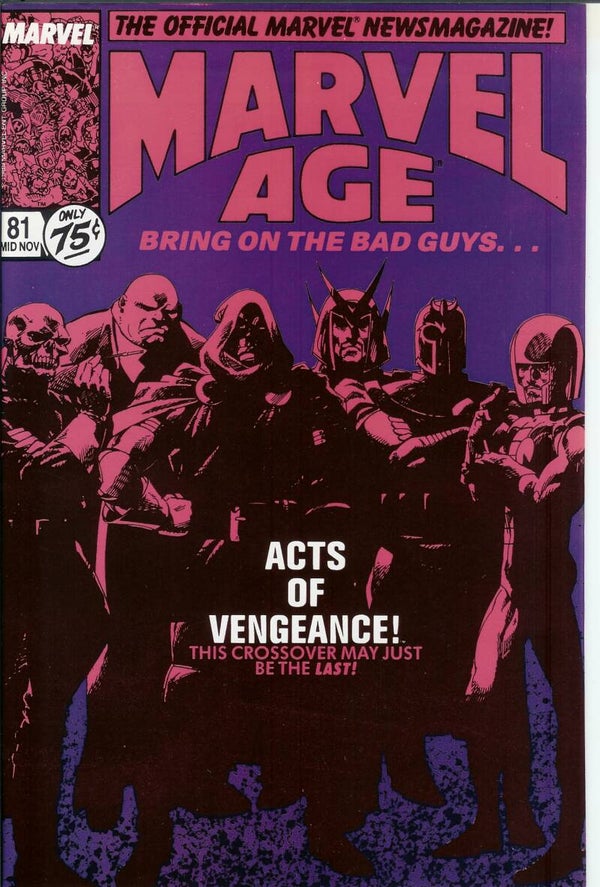 Marvel Age. No. 81. Mid-Nov. 1989. Marvel Publications. Gr. 10.0
