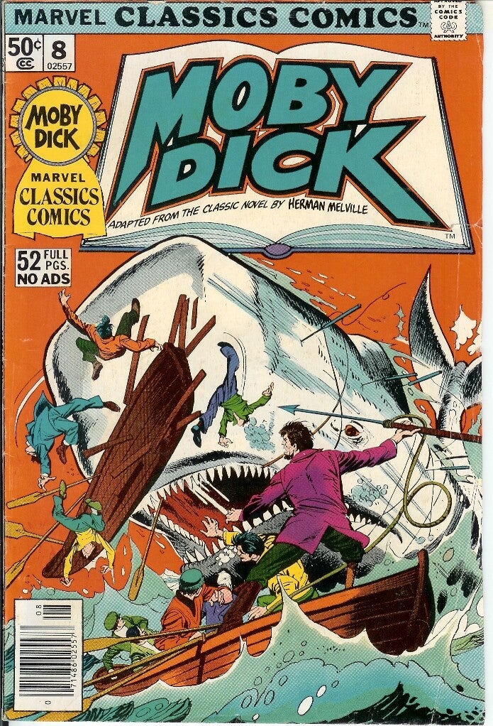 Marvel Classics Comic Series Featuring...  Moby Dick No. 8. 1976. Marvel Comics Group. Gr. 8.0