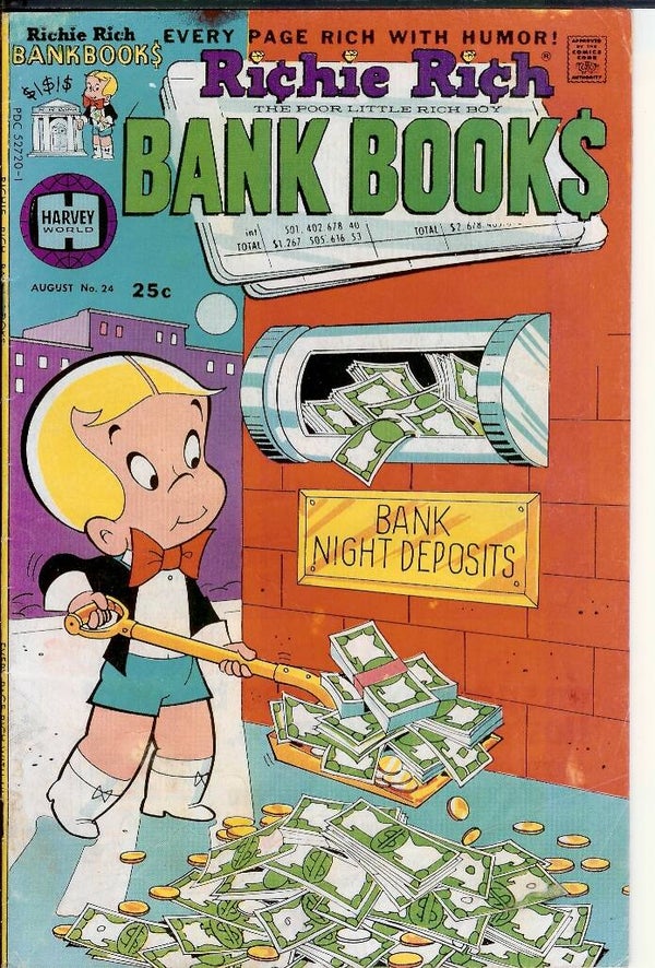 Richie Rich Bank Book. No. 24. Aug 1976 Harvey Gr. 6.0