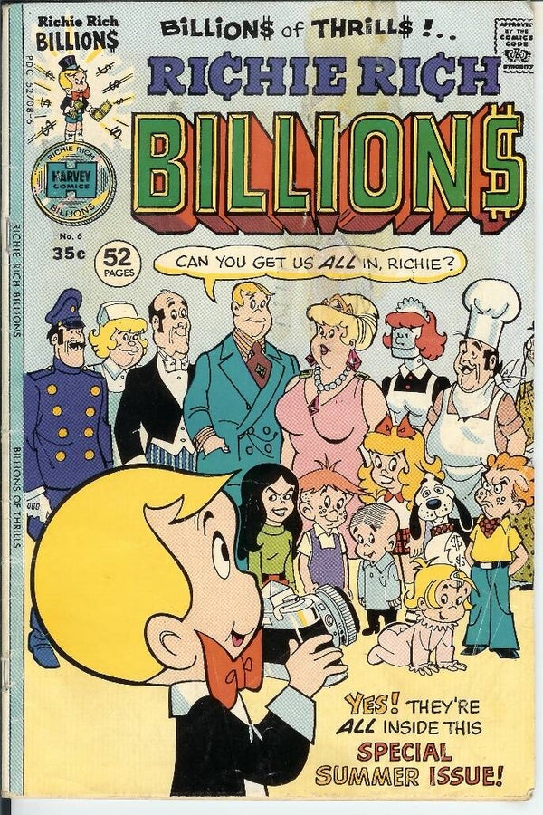 Richie Rich Billions. No. 6. Oct 1975 Harvey Gr. 8.0