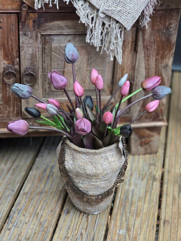Kunst Tulphia Grey bos 5 stuks 47 cm