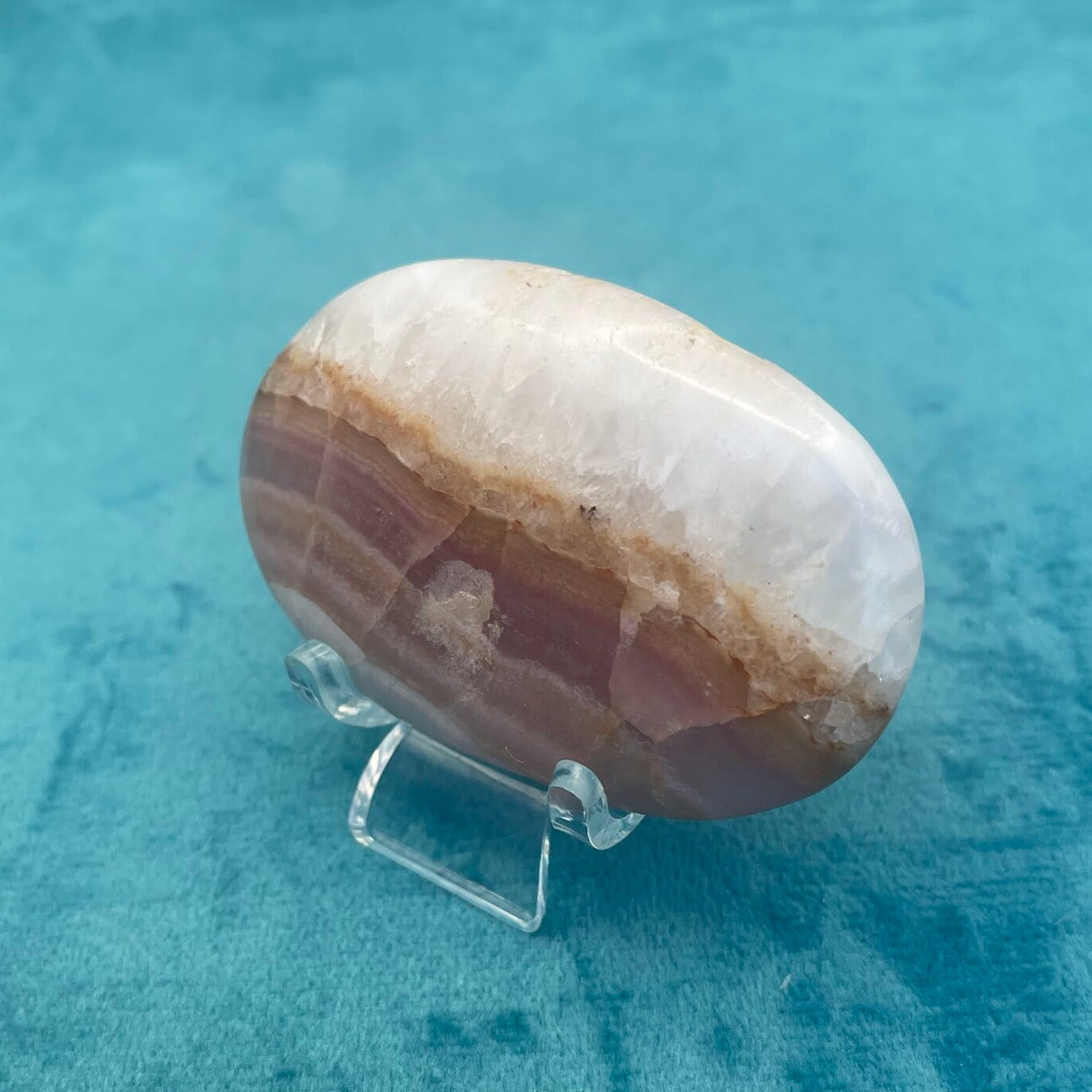 Pink Aragonite Palm Stone (Stock No.729)