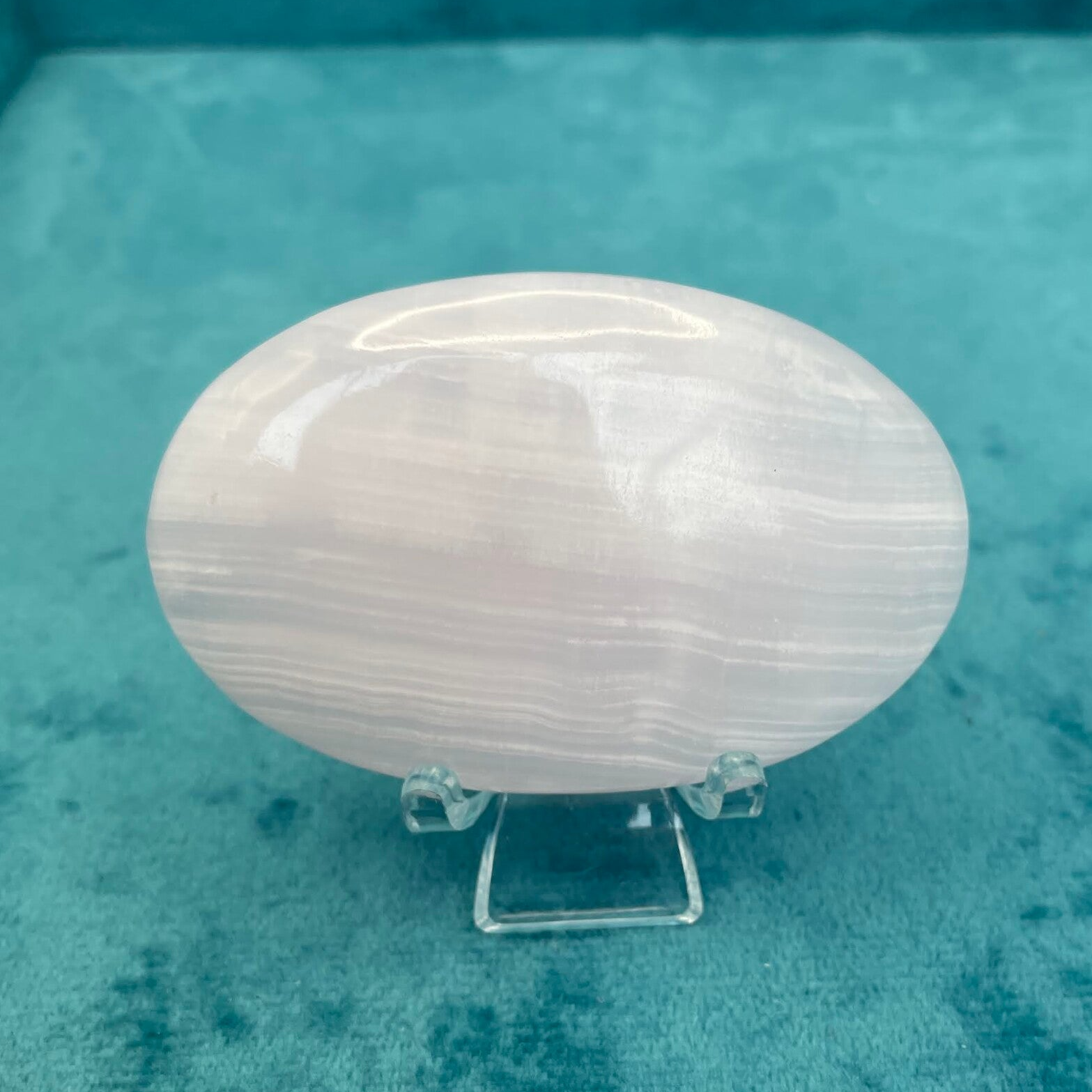 Pink Mangano Calcite Palmstone (Stock No.755)