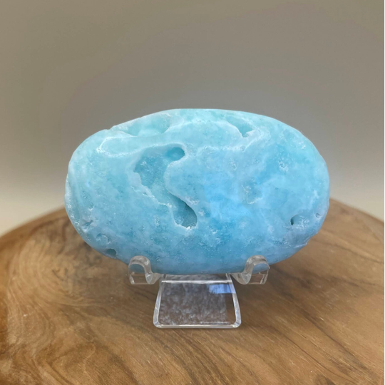 Blue Aragonite Palmstone (Stock No.725)