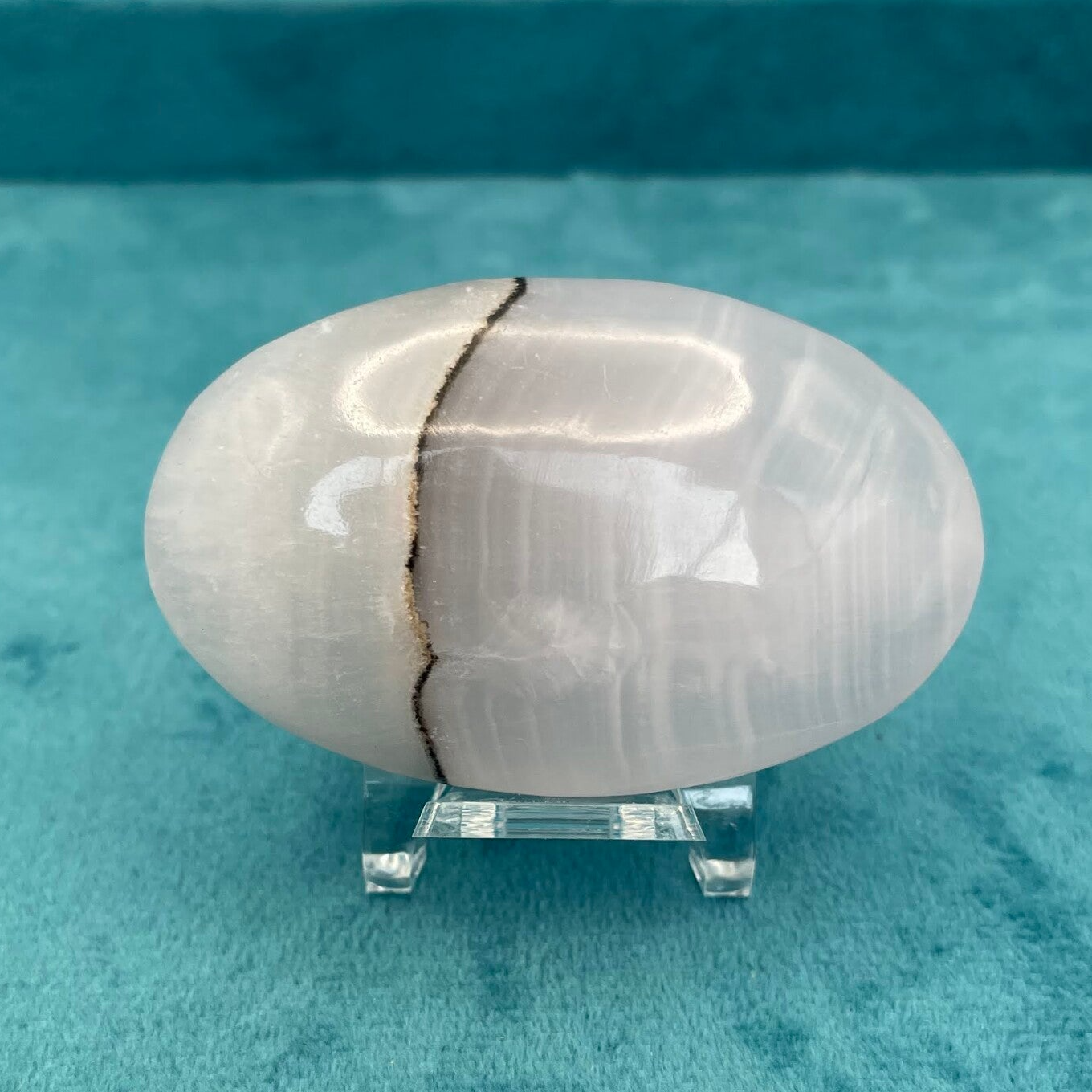 Smokey Pink Mangano Calcite Palmstone (Stock No.757)