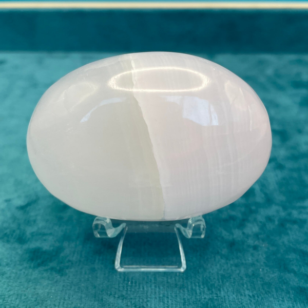 Pink Mangano Calcite Palm Stone (Stock no.0010)