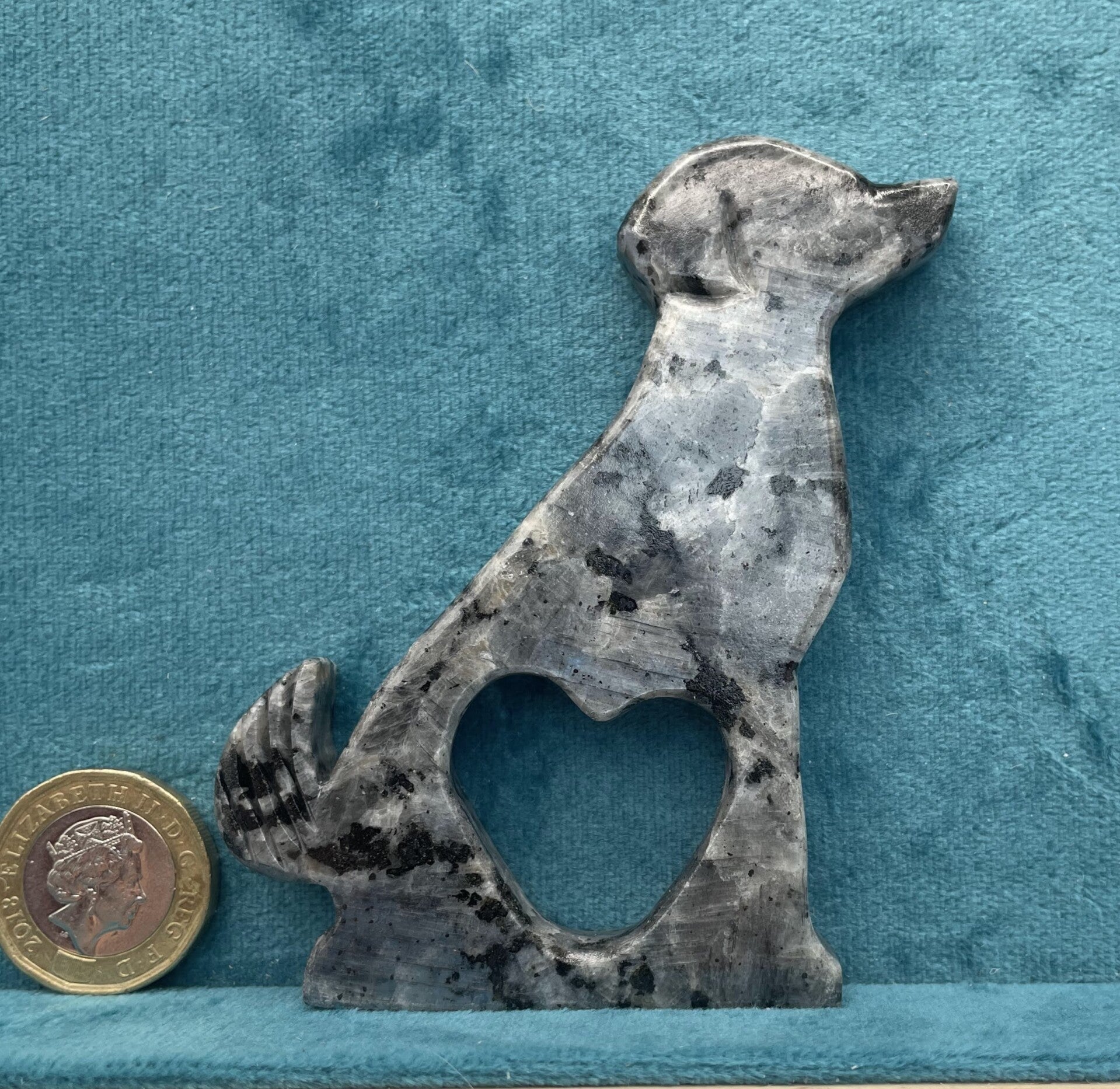 Larvikite Dog Silhouette (Stock No.631)